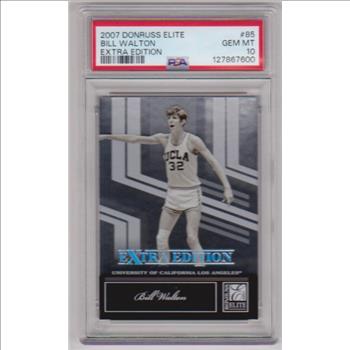 Graded PSA Gem Mint 10 - Bill Walton 2007 Donruss Elite Extra Edition #85 Card