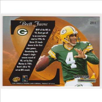 Brett Favre 1997 Zenith Z-Team #ZT11 Promo Card