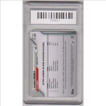 Graded Gem Mint 10 - Albert Pujols 2020 Topps Update #U-280 Card