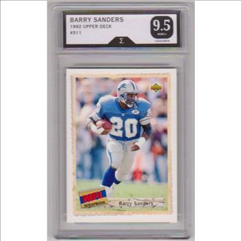 Graded Sigma Mint+ 9.5 - Barry Sanders 1992 Upper Deck #511 Card