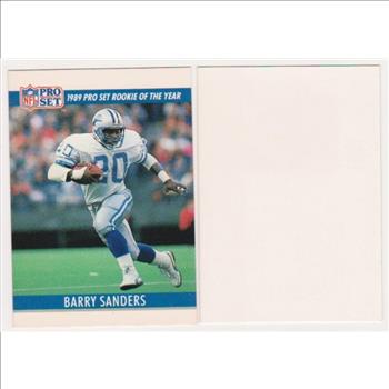 Barry Sanders 1990 Pro Set White Border Double Front Error + Blank Front Error Card Pair