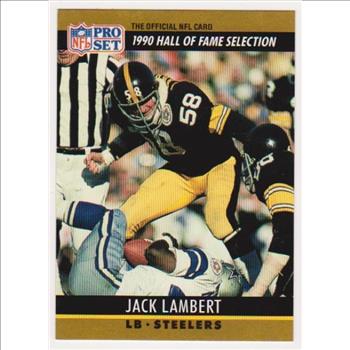 Error - Jack Lambert 1990 Pro Set Wrong Back - HOFer