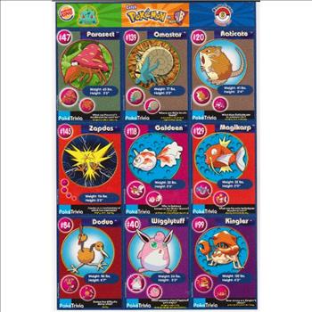 1999 Pokemon Master Trainer Collector Set 9 Card Uncut Sheet #6