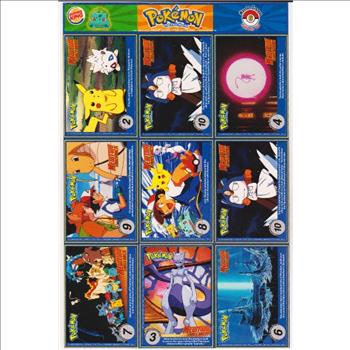 1999 Pokemon Master Trainer Collector Set 9 Card Uncut Sheet #6