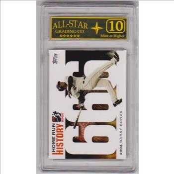 Graded 10 - Barry Bonds 2006 Topps Home Run History #BB666 Card