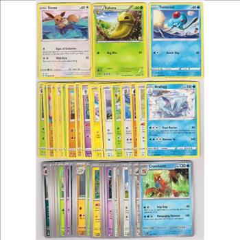 50 Different Pokemon Trading Cards w/ Eevee + More