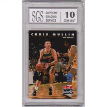 Graded Gem Mint 10 - Chris Mullin 1992 Skybox USA #63 Card