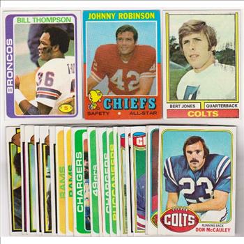 24 Different 1970's Topps Football Cards (1971-1979) w/ Bill Thompson + More