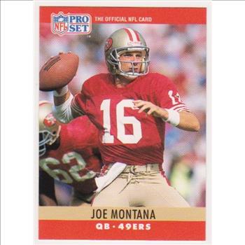 Blank Back Error - Joe Montana 1990 Pro Set Football Card