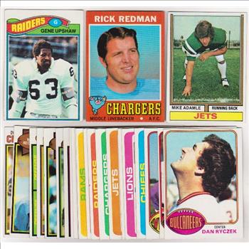 24 Different 1970's Topps Football Cards (1971-1979) w/ Gene Upshaw + More