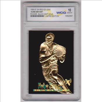 Rookie Graded Gem Mint 10 - Kobe Bryant 1996-97 Skybox EX-2000 Black 23 Kt Gold Card