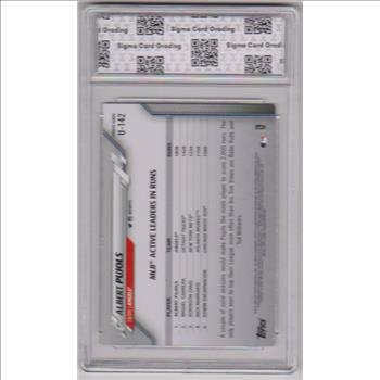 Graded Sigma Mint 9 - Albert Pujols 2020 Topps Update #U-142 Card