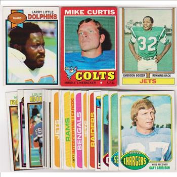 24 Different 1970's Topps Football Cards (1971-1979) w/ Larry Little + More