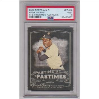 Graded PSA Mint 9 - Hank Aaron 2014 Topps Allen & Ginter Pastime's Pastimes #PP-HA Insert Card