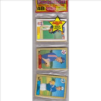 1987 Topps Baseball 49 Card Rack Pack w/ Dwight Gooden On Front