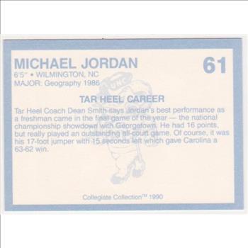 Michael Jordan 1990 North Carolina #61 College Card