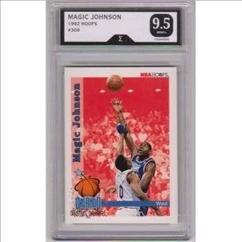 Graded Sigma Mint+ 9.5 - Magic Johnson 1992-93 Hoops #309 Card