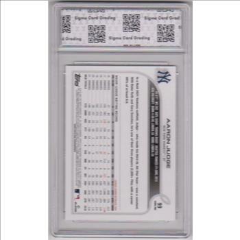 Graded Sigma Gem Mint 10 - Aaron Judge 2022 Topps #99 Card