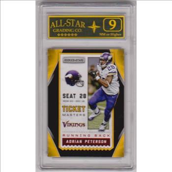 Graded 9 - Adrian Peterson 2016 Panini Rookies & Stars #8 Card