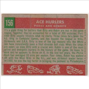 1959 Topps Billy Pierce + Robin Roberts #156 Card