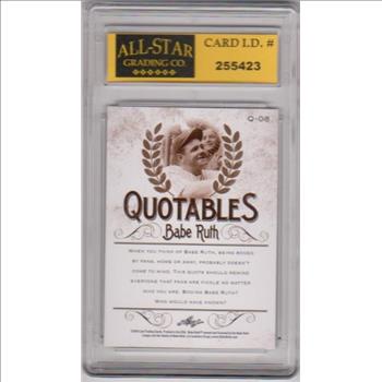 Graded 10 - Babe Ruth 2016 Leaf Quotables #Q-08 Insert Card