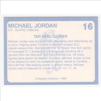  Michael Jordan 1989 North Carolina #16 College Card