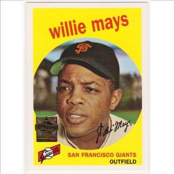 Willie Mays 1959 Topps #50 Commemorative Card - 1997 Topps #11 Insert Card