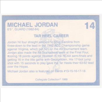 Michael Jordan 1989 North Carolina #14 College Card