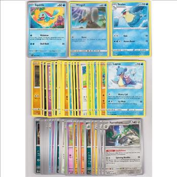 50 Different Pokemon Trading Cards w/ Squirtle + More