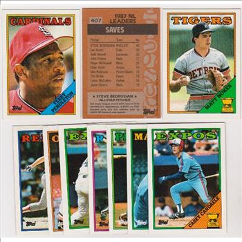  ERROR LOT - 10 Assorted 1988 Topps Baseball Wrong Back Errors w/ Terry Pendleton + More