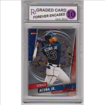 Labeled Gem Mint 10 - Ronald Acuna Jr. 2019 Topps Finest #33 Card