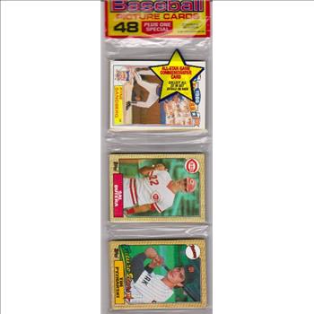 1987 Topps Baseball 49 Card Rack Pack w/ Ryne Sandberg On Front