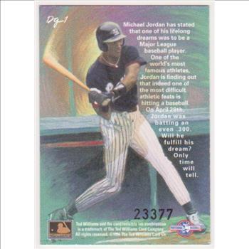 Michael Jordan Baseball Rookie - 1994 Ted Williams Company Gardiner Collection #DG-1