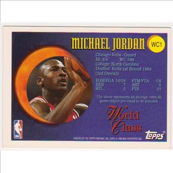 Michael Jordan 1995-96 Topps World Class #WC1 Insert Card
