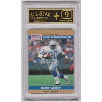 Graded 9 - Barry Sanders 1990 Pro Set #1 Card
