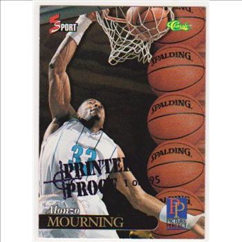 1 Of Only 795 Produced - Alonzo Mourning 1995 Classic 5-Sport Printers Proof #200 Card 