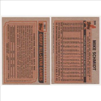 1983 Topps Rickey Henderson #391 + Mike Schmidt #300 Card Pair