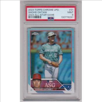 Graded PSA Mint 9 - Shohei Ohtani 2023 Topps Chrome Update All-Star Game #ASGC-31 Card