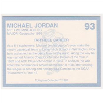 Michael Jordan 1990 North Carolina #93 College Card