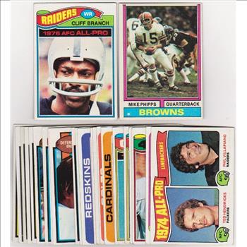 24 Different 1970's Topps Football Cards (1974-1979) w/ Cliff Branch+ More
