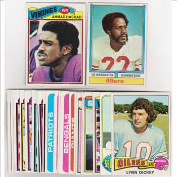 24 Different 1970's Topps Football Cards (1974-1979) w/ Ahmad Rashad+ More