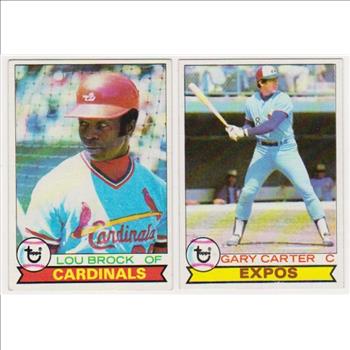  1979 Topps Lou Brock #665 + Gary Carter #520 Card Pair - HOF'ers