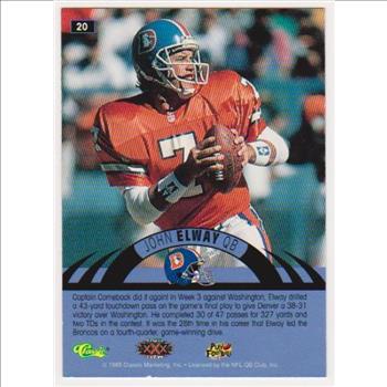 Only 499 Exist - John Elway 1996 Classic NFL Experience Printers Proof #20 Insert Card