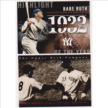 Babe Ruth + Mickey Mantle Baseball Card Pair