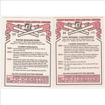 1981 Donruss Pete Rose #131 + Carl Yastrzemski #94 Card Pair