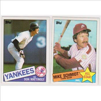  1985 Topps Don Mattingly #665 + Mike Schmidt #714 Card Pair