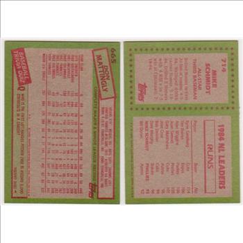  1985 Topps Don Mattingly #665 + Mike Schmidt #714 Card Pair