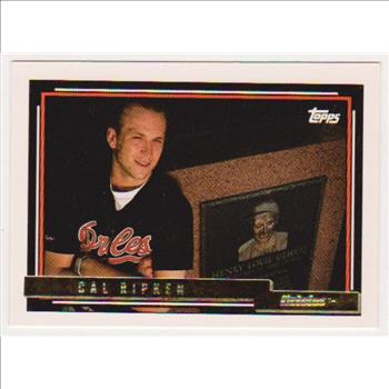 1992 Topps Gold Pre-Production Cal Ripken, Jr. #40 Sample Card