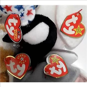4 Different Ty Beanie Babies - 1998-2003 - w/ Red, White & Blue The Bear + More