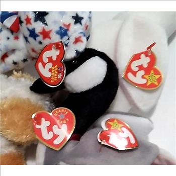 4 Different Ty Beanie Babies - 1998-2003 - w/ Red, White & Blue The Bear + More